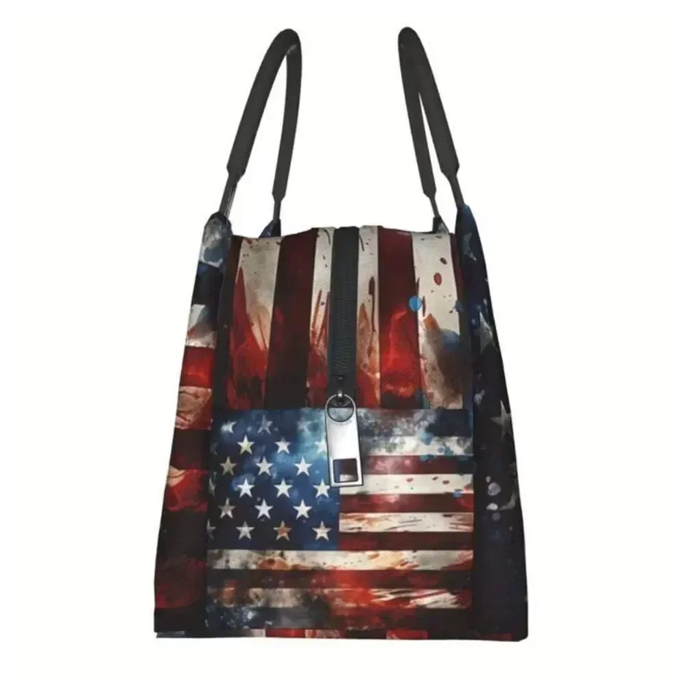 Old Glory Stars & Stripes Insulated Lunch Bag – Reusable Cooler Tote